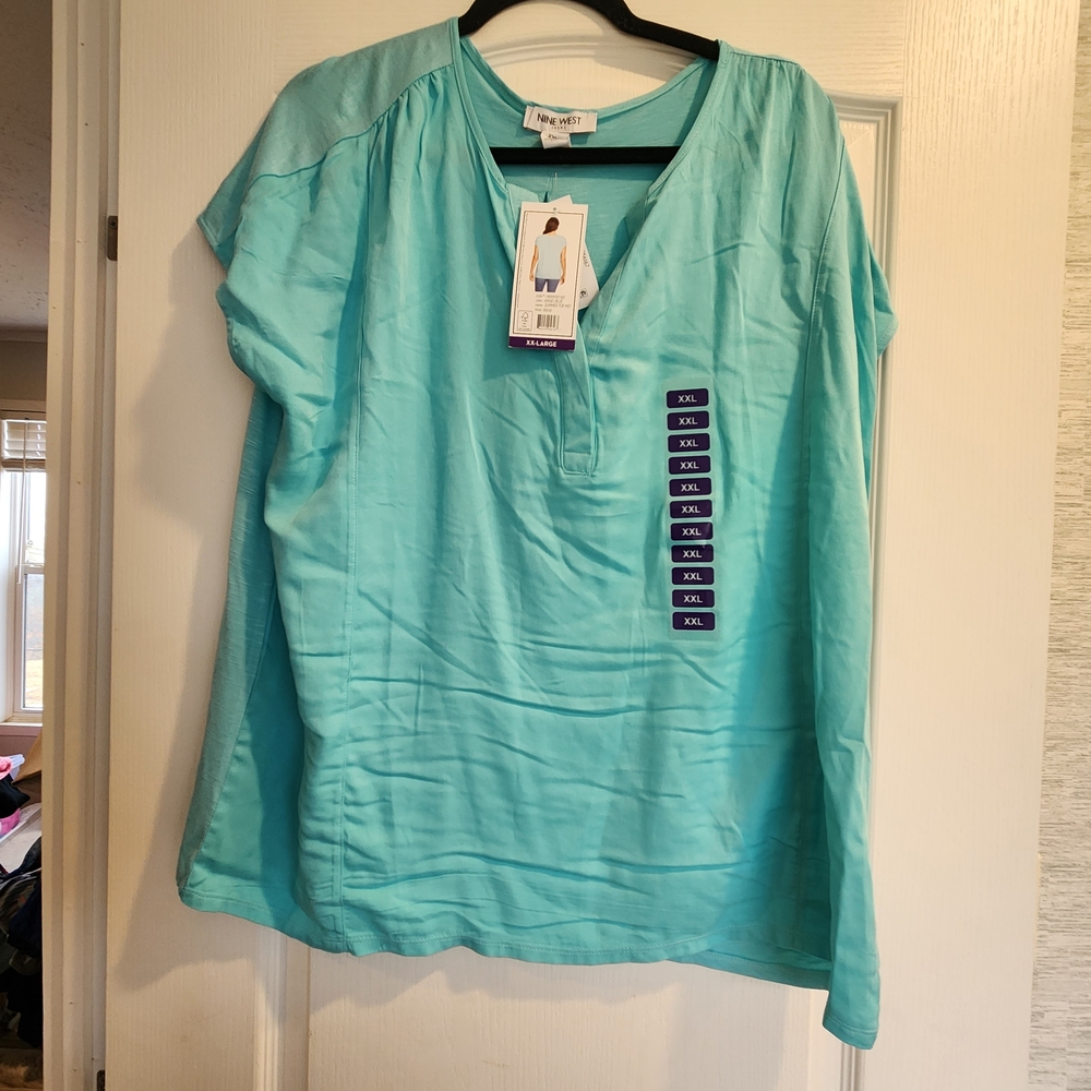 Nine West Turquoise Women's Blouse Size 2XL BNWT